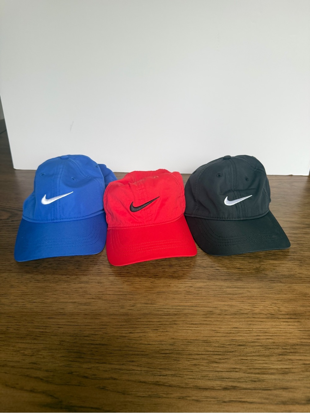 Nike Youth Swoosh Baseball Hat Trio - Blue, Red, Black